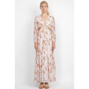 Nordstrom BTFL-life Metallic Embroidery Boho Maxi Dress Special Occasion
